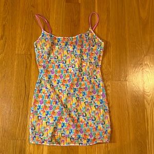 Savage X Infinity Lace Love Print Slip Size Medium Mult-Color Print New With Tag